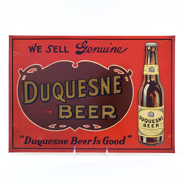 Duquesne Beer 1930s Tin-Over-Cardboard Sign