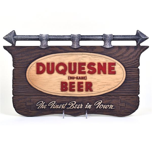 Duquesne Beer 1950s Composition Sign