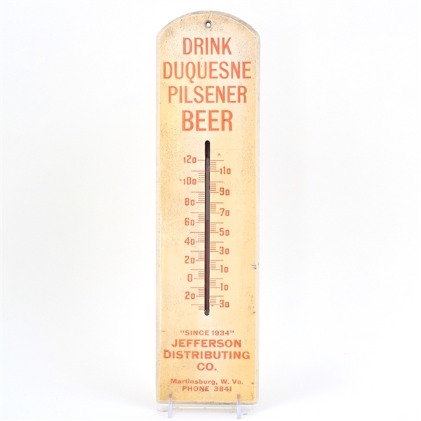 Duquesne Beer 1950s Wood Thermometer