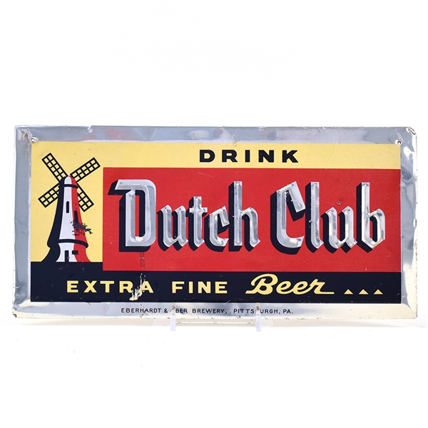 Dutch Club Beer 1940s Aluminum-Over-Cardboard DONALDSON not leyse Sign