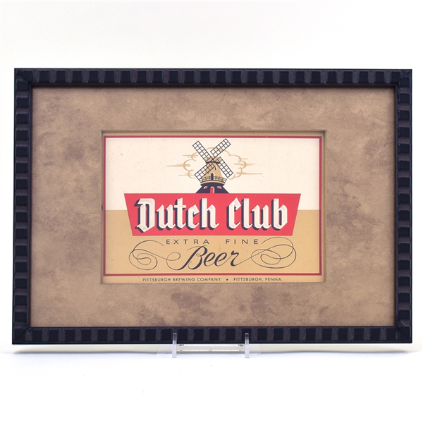 Dutch Club Beer 1940s Tin-Over-Cardboard Sign