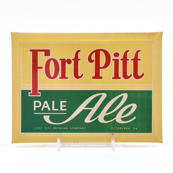 Fort Pitt Ale 1930s Small Tin-Over-Cardboard Easel Sign