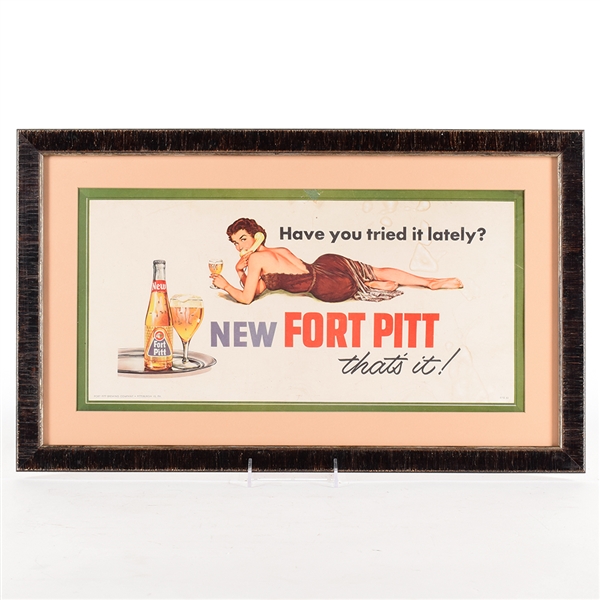 Fort Pitt Beer 1950s Cardboard Sign NEW-HAVE YOU TRIED IT