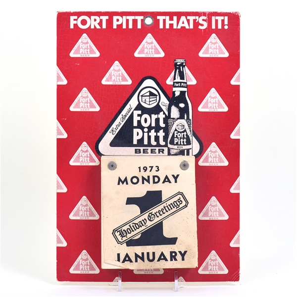 Fort Pitt Heavy Cardboard 1970s Calendar Sign