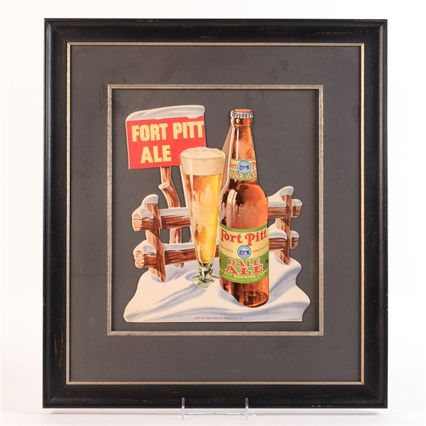 Fort Pitt Pale Ale 1930s Die Cut Cardboard Sign