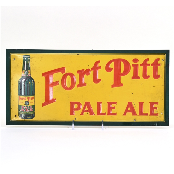 Fort Pitt Pale Ale 1930s Tin-Over-Cardboard Sign