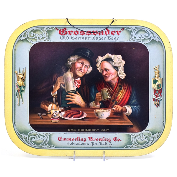 Grossvader Beer Pre-Prohibition Tin Sign EMMERLING