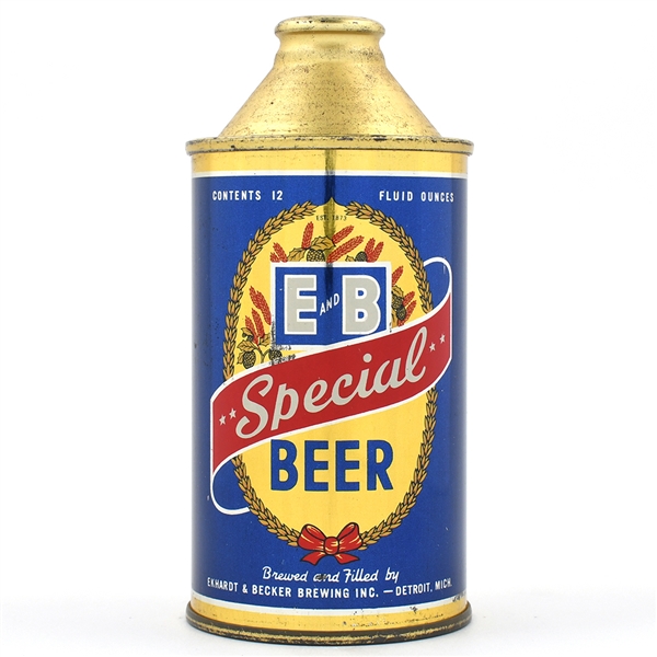 E and B Special Beer Cone Top NEAR MINT 160-15