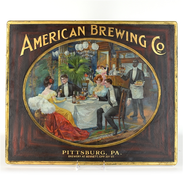 American Brewing Pre-Prohibition Self-Framed Tin Sign PITTSBURGH RARE