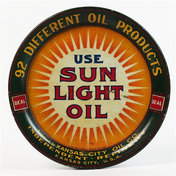 Sun Light Oil Kansas City Oil Advetising Tip Tray