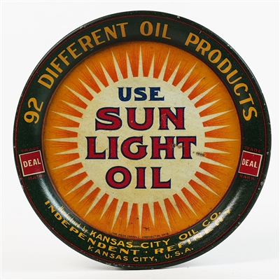 Sun Light Oil Kansas City Oil Advetising Tip Tray