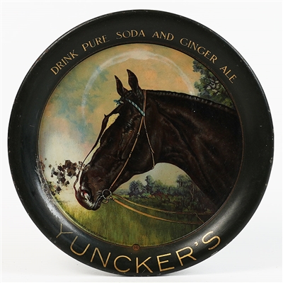 Yunckers Pure Soda Ginger Ale Horse Antique Tip Tray RARE