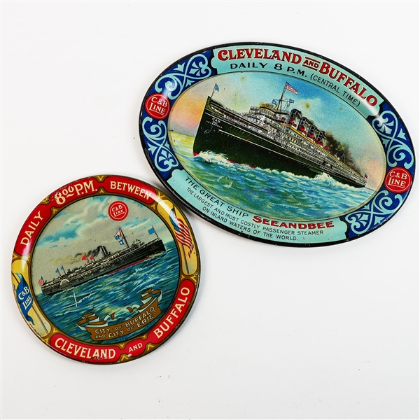 Cleveland Buffalo Erie Daily Passenger Steam Ship Seeandbee Tip Trays