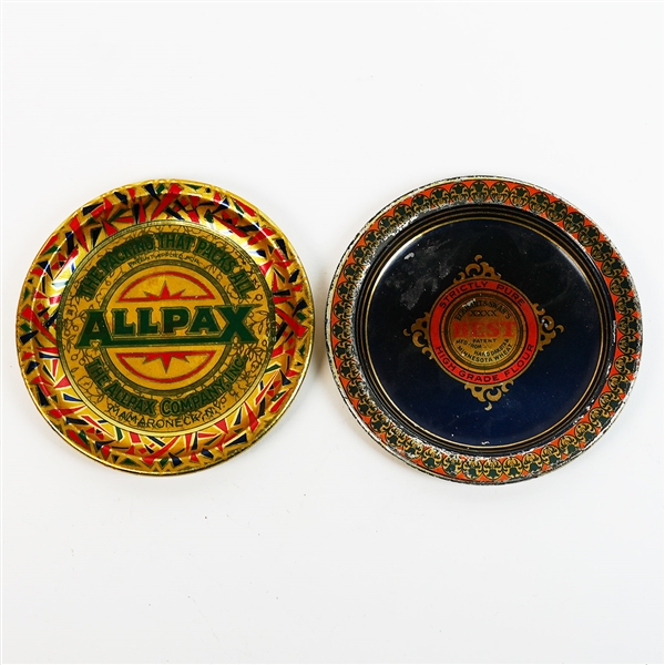 Allpax Mamaroneck NY Packing and Eckhart and Swan Flour Antique Tip Trays