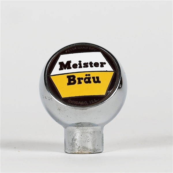 Meister Brau Peter Hand Brewery Double Sided Chrome Tap Knob