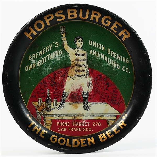 Hopsburger Golden Beer Union Brewing San Francisco Preproh Tip Tray