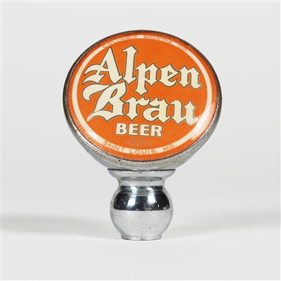 Alpen Brau Beer Chrome Tin Can Tap Knob