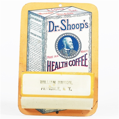 Dr Shoops Health Coffee Antique Tin Litho Match Holder