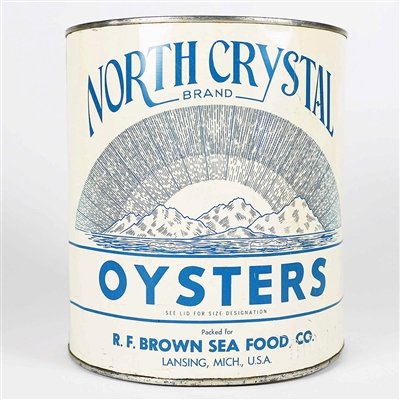 North Crystal Oysters RF Brown Sea Food Gallon Can LANSING MI