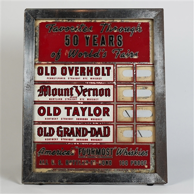 Americas Famous Whiskies Old Overholt Taylor Grand Dad Mount Vernon ROG Sign