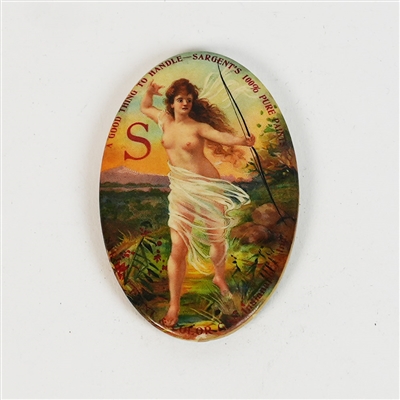 Sargents 100 Percent Pure Paints Nude Archer Bow Pocket Mirror RARE