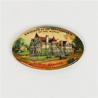 Knights Maccabees Advertising Pocket Mirror DETROIT MI