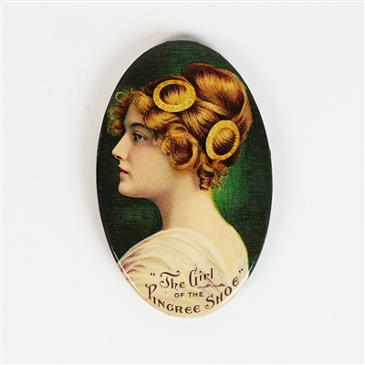 Pingree Shoe The Girl Blond Bun Woman Pocket Mirror DETROIT