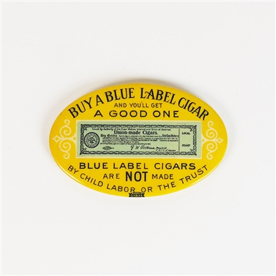 Blue Label Cigars Not Child Labor Union Made Pocket Mirror