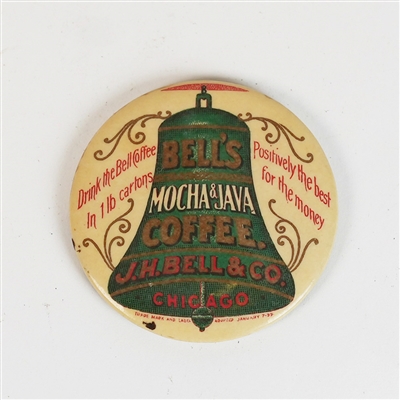 BELLS Mocha Java Coffee Chicago Pocket Mirror