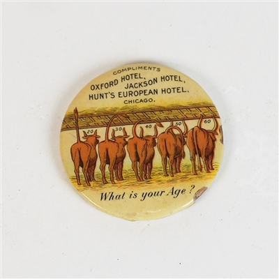 Oxford Hotel Hunts European whats Your Age Cow Butt Mini Mirror