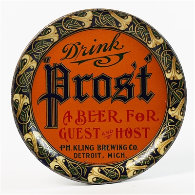 Prost Beer for Guest Host Kling Brewing Detroit Preproh Tip Tray SHARP