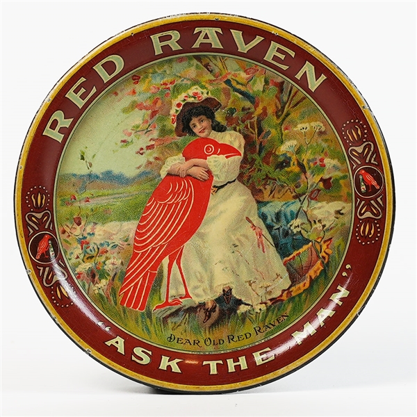 Red Raven Ask The Man Dear Old Red Raven Tip Tray EXCELLENT