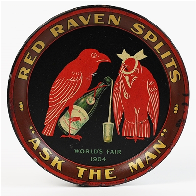 Red Raven Splits Ask The Man 1904 Worlds Fair Tip Tray SHARP