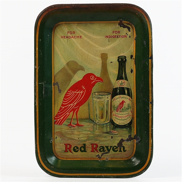 Red Raven Headache Indigestion Bottle Hangover Remedy Tip Tray