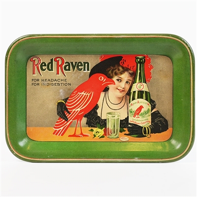 Red Raven Headache Indigestion Girl Bottle Tip Tray SHARP