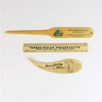 HF Staples Magic boiler Preservative Morese Elevator Works Letter Openers Ruler