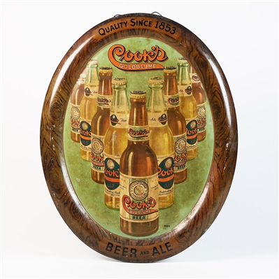 Cooks Goldblume Beer Ale Bottles Crowns Theme Tin Sign