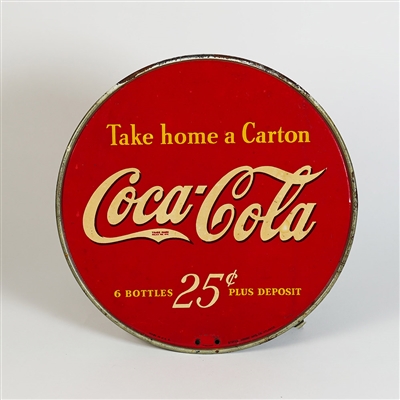 Coca Cola Bottles 25 Cents Plus Deposit Take Home A Carton Tin Sign