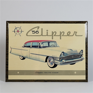 1956 Clipper Delux 4 Door Tin Over Cardboar Sign SHARP