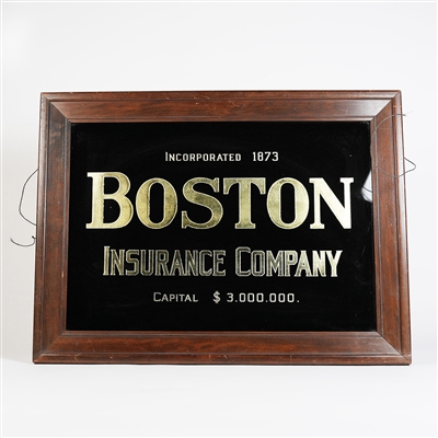 Boston Insurance Company Antique Advertising ROG Sign