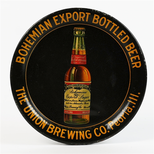 Union Brewing Bohemian Export Bottled Beer Peoria Preproh Tip Tray SHARP