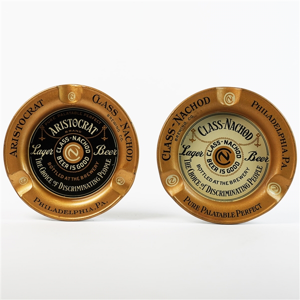 Class Nachod Aristocrat Lager Beer Beer Good Ash Tray PAIR