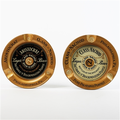 Class Nachod Aristocrat Lager Beer Beer Good Ash Tray PAIR