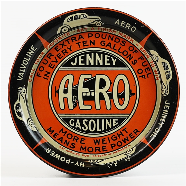 Jenney Aero Gasoline Valvoline Hy Power SPINNER Tip Tray AIRPLANE OUTSTANDING