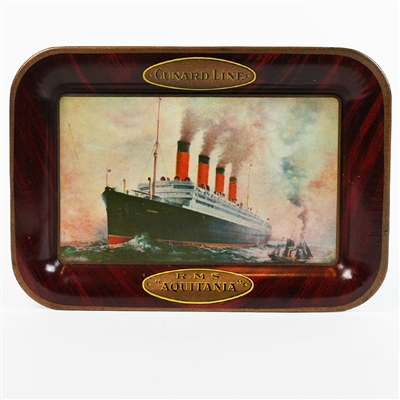 Cunard Line RMS Aquitania Ship Sailing Tip Tray EXCEPTIONAL