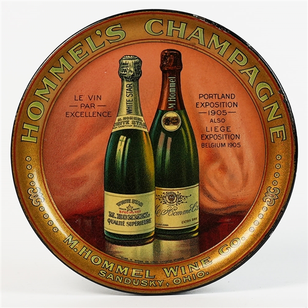 Hommels  Wine Champagne Portland Exposition 1905 Liege Belgium Sandusky Ohio Tip Tray