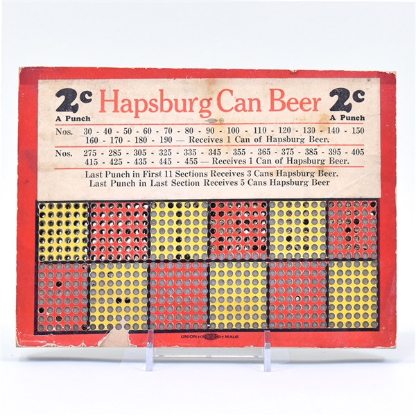 Hapsburg Can Beer 1930s Punchboard BEST BREWING