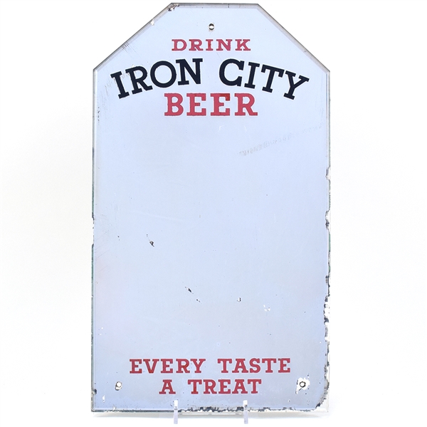 Iron City Beer 1940s Mirrored Glass Sign