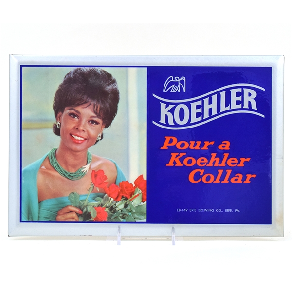 Koehler Beer 1960s Tin-Over-Cardboard Sign MINTY