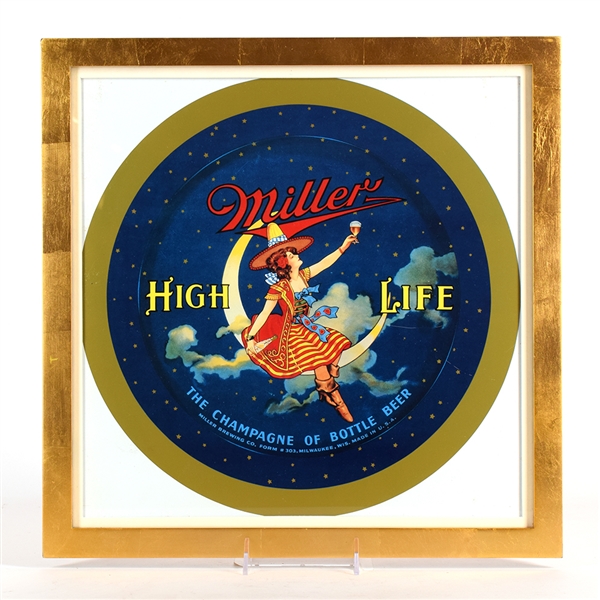 Miller High Life Pre-Prohibition Unformed Tray or Sign 2 Sided